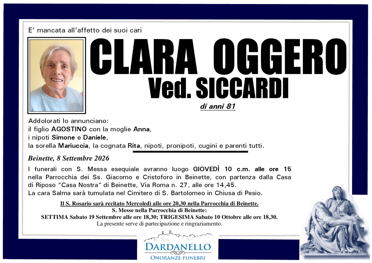 CLARA OGGERO Ved. SICCARDI