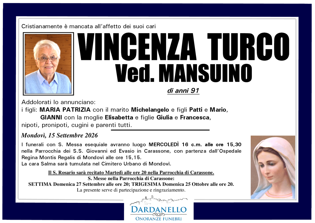 VINCENZA TURCO Ved. MANSUINO