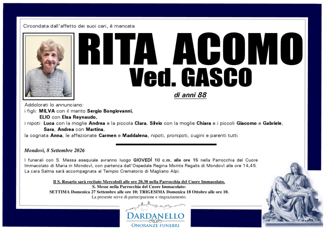 RITA ACOMO Ved. GASCO
