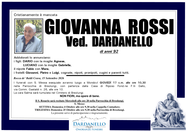 GIOVANNA ROSSI Ved. DARDANELLO